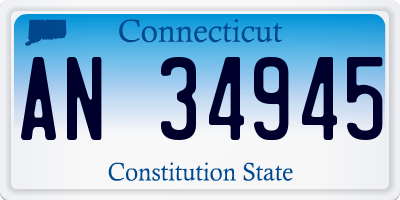 CT license plate AN34945