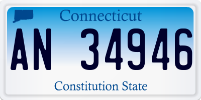 CT license plate AN34946