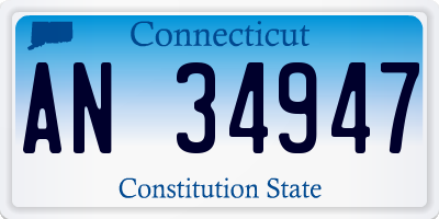 CT license plate AN34947