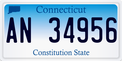 CT license plate AN34956