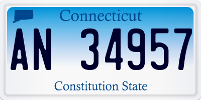 CT license plate AN34957