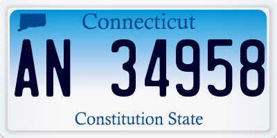 CT license plate AN34958