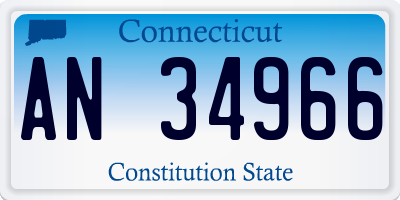 CT license plate AN34966