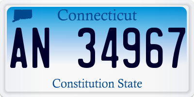CT license plate AN34967