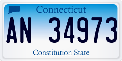 CT license plate AN34973