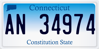 CT license plate AN34974