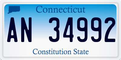 CT license plate AN34992