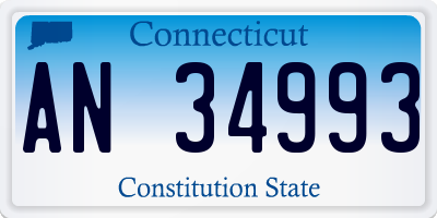 CT license plate AN34993