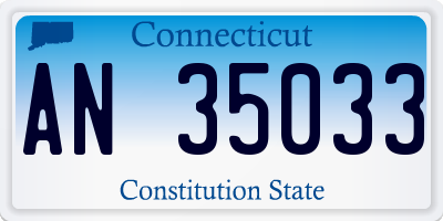 CT license plate AN35033