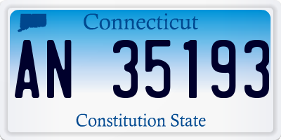 CT license plate AN35193