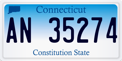 CT license plate AN35274