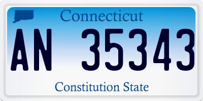 CT license plate AN35343