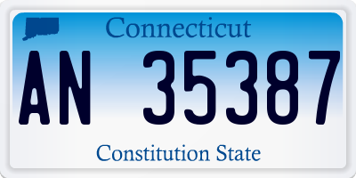 CT license plate AN35387