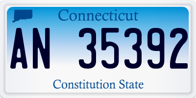 CT license plate AN35392