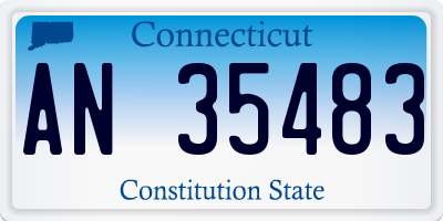 CT license plate AN35483