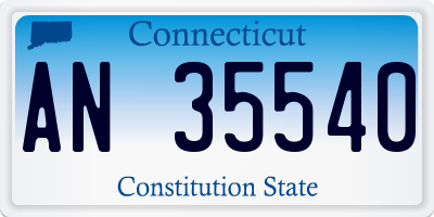 CT license plate AN35540
