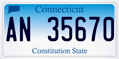 CT license plate AN35670