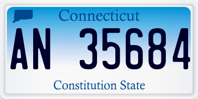 CT license plate AN35684