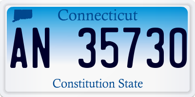 CT license plate AN35730