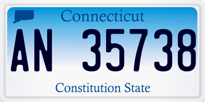 CT license plate AN35738