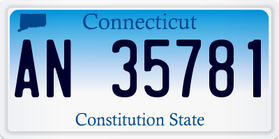 CT license plate AN35781