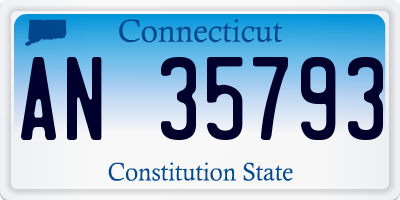 CT license plate AN35793