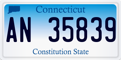 CT license plate AN35839