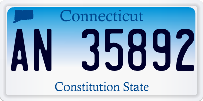 CT license plate AN35892