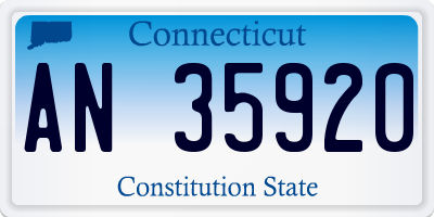 CT license plate AN35920