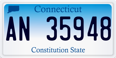 CT license plate AN35948
