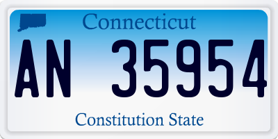 CT license plate AN35954