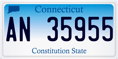 CT license plate AN35955