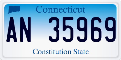 CT license plate AN35969