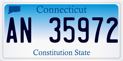 CT license plate AN35972