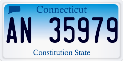CT license plate AN35979