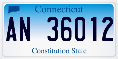 CT license plate AN36012