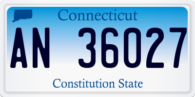 CT license plate AN36027