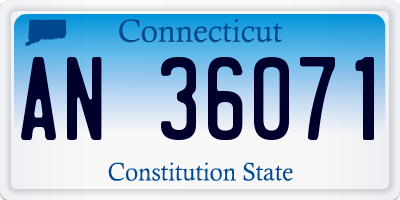 CT license plate AN36071