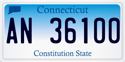 CT license plate AN36100