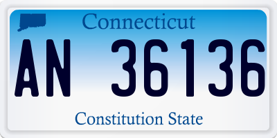 CT license plate AN36136