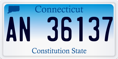 CT license plate AN36137
