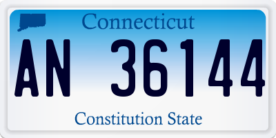 CT license plate AN36144