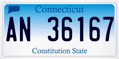 CT license plate AN36167