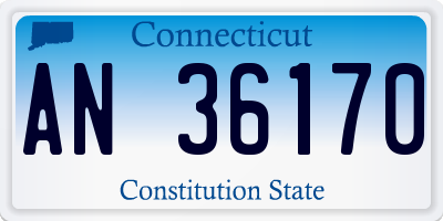 CT license plate AN36170