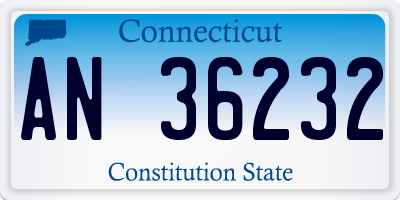 CT license plate AN36232