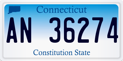 CT license plate AN36274