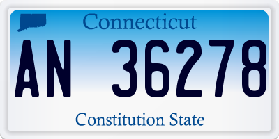 CT license plate AN36278