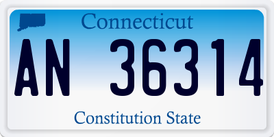 CT license plate AN36314