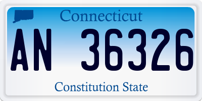 CT license plate AN36326
