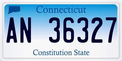 CT license plate AN36327